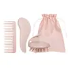 Set de Peines de Paja de Trigo Peine Suave para Peinar el Cabello Peine Espeso y Esponjoso de Dientes Anchos Cabezal de Limpieza Profunda Cepillo para Champú