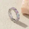 Anel de Dedo Geométrico com Abertura em Zircônia Triangular Estilo Coreano Banho de Ouro 18k Cobre Design de Luxo Leve Nicho para Mulheres