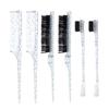Set de seis piezas de peine para cejas de fábrica, peine para el cabello, peine de cola puntiaguda, peine transparente para teñir, traje de cepillo para control de bordes, herramientas de peluquería