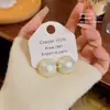 Pendientes de Perla de Algodón con Borde Dorado Estilo Francés para Mujer, Lujo Ligero, Gama Alta, Pendientes Vintage, Pendientes Nuevos con Estilo
