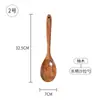Espátula de Madera sin Pintar de Madera de Acacia para Uso Doméstico, Espátula de Cocina Resistente al Calor, Set de Cocina Especial para Sartén Antiadherente, Cuchara de Sopa de Madera con Mango Largo