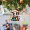 Nuevas Bolas de Navidad Planas Acrílicas Transfronterizas y Colgantes de Coche de Ternero Colgantes de Decoración Navideña