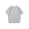 Foto Real de Tricô de Verão 2026 Estilo Old Money Camiseta de Manga Curta para Homens, Nova Camiseta de Meia-Manga, Moda Retrô Japonesa