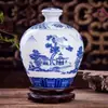 Botella de Vino de Porcelana Azul y Blanca con Forma de Calabaza de Cerámica de Jingdezhen, Jarra de Vino para el Hogar, Jarra de Vino Vacía, Recipiente Sellado para Vino, Vasija para Elaborar Vino