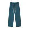 Pantalones deportivos casuales de estilo americano, resistentes, para otoño e invierno 2026, para jóvenes, color liso, corte holgado, forro polar, engrosados, pierna recta