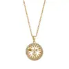 Comercio Exterior Sudamericano Cobre Chapado en Oro Colgante Geométrico Redondo Cadena para Clavícula Colgante de Águila Collar Chapado en Oro Pájaro Espíritu Santo Joyería