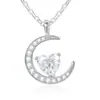 Collar de Zirconia de Estrella y Luna para Mujer, Estilo Coreano, Minimalista, Versátil, Diseño de Lujo Ligero, Cadena para Clavícula de Nicho