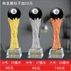 Trofeo de Cristal de Billar Bola Ocho Producción Resina Metal Figura Trofeo Campeón Competencia de Snooker Conmemorativo