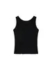 Camiseta regata de algodão floco de neve 160g feminina, gola U, solta e leve, casual estilo americano, qualidade cuidadosamente selecionada, design simples para o dia a dia