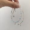Nueva Pulsera con Colgante de Pez de Piedra Azul Plata Rota para Mujer, Exquisito Temperamento de Lujo Ligero, Joyería de Mano Simple, Joyería Versátil de Alta Gama