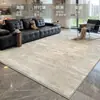 Alfombra de sala de estar de lujo ligero estilo italiano, alfombra de sofá minimalista y de alta gama, lavable y fácil de limpiar, alfombra de área grande para mesita de noche de dormitorio