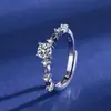 Tráfico Atractivo en Vivo Suministro Popular Anillo Abierto de Circonita Imitación de Piedra de Alto Carbono de 1 Quilate Anillo de Ocho Corazones y Ocho Flechas Joyería para Mujer