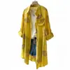 Ropa de mujer transfronteriza, comercio exterior europeo y americano, camisa de mujer estampada de moda para primavera y verano, holgada, de manga larga, con mangas remangadas, camisa casual