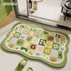 Tapete de Banheiro Antiderrapante Absorvente de Água Secagem Rápida de Terra de Diatomáceas, Resistente à Sujeira e Fácil de Manter, Estilo Ins para Plantas e Flores