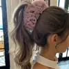 Nuevo Pinza Banana de Malla con Flor Estilo Coreano para Mujer, Herramienta de Peinado de Alta Gama para la Parte Trasera de la Cabeza, Romántico Accesorio de Flor Pequeña para Moño