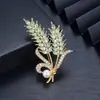 Broche de Espiga de Trigo de Alta Gama para Mujer, Accesorios de Verano para Cheongsam, Ramillete, Joyería de Metal, Colgante para Sombrero de Hombre, Pin Decorativo