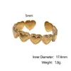 Anel Transfronteiriço Estilo Coreano Aço Titânio Anel Aberto em Forma de Coração Feminino Simples Nicho Estilo Frio Anel de Aço Inoxidável Atacado