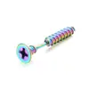 Exquisitos Aretes de Tornillo de Acero Inoxidable, Aretes de Acero de Titanio, Joyería para Oreja con Cabeza Redonda y Barra Recta, Accesorios para Piercings Corporales, Estilo de Línea