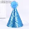 Chapéu de Aniversário Criativo com Glitter para Crianças e Adultos Chapéu de Festa Decoração de Festa de Feriado Adorno de Cabeça Chapéu para Cachorro Gato Animal de Estimação
