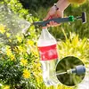 Rociador pequeño, rociador para botella de cola, pistola rociadora de agua y desinfección por presión de aire, rociador de agua manual de empuje y tracción para botella de bebida de cola