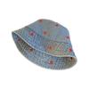 Sombrero de pescador de mezclilla de amor para mujer estilo japonés retro celebridad de internet que combina con todo circunferencia de cabeza grande sombrero de cubo que hace que la cara se vea pequeña