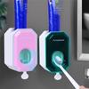 Squeezeira Automática de Pasta de Dente sem Furos para Pendurar Porta-armazenamento de Pasta de Dente Squeezeira Preguiçosa para Pasta de Dente Suporte de Escova de Dente Cartoon