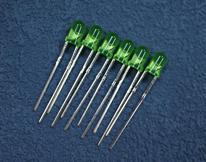 浙江3mm翠绿色发光二极管短脚超高亮度f3插件绿色信号指示绿光led灯珠生产厂家