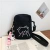 Venta al por mayor de mini bolso bandolera de lona para mujer con diseño de dibujos animados japoneses, monedero vertical para hombro.