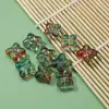 Flor Cruzada Flor de Trevo de Quatro Folhas Esmaltada Contas para Montagem de Colar Pulseira Corrente de Celular Acessórios de Joia Atacado