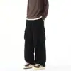 Calça de Trabalho de Veludo Cotelê Retrô Japonês Masculina Primavera e Outono Marrom Design de Nicho Senso de Estilo Calça Larga Oversized de Alta Qualidade
