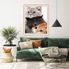 Pintura de diamantes 5D DIY, diamantes completos, animal, gato, pintura de mosaico, punto de cruz, pintura de diamantes completos, decoración, fábrica, venta al por mayor