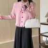 Estilo Dulce Francés Lazo Desmontable Otoño e Invierno 2025 Suéter Chaqueta Elegante Versátil Estilo Universitario Tejido