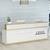 Liquidação Pintura Eletrostática Balcão de Recepção Moderno Loja de Roupas Barbearia Balcão de Bar Balcão de Caixa Recepção Frontal da Empresa Balcão de Recepção Simples