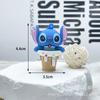 Llavero de Muñeco Stitch de Dibujos Animados Colgante Glotonería Pastel Llavero de Stitch Colgante de Bolso para Pareja de Silicona