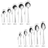 Amazon Transfronterizo 1010 Acero Inoxidable Vajilla Vajilla Occidental Juego de Cuchillo, Tenedor y Cuchara para Steak Cuchara de Postre Juego de 24 Piezas