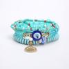 Conjunto de Pulseras Multicapa con Cuentas del Ojo Turco para Mujer, Pulsera de Personalidad Estilo Bohemio