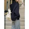Sudadera con capucha de doble capa y cremallera, estilo dos piezas falsas para mujer, diseño de moda, simple y casual, nuevo estilo Otoño e Invierno 2026