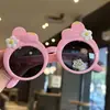 Gafas de sol polarizadas de dibujos animados de helado, gafas de silicona para niños con flor pequeña, gafas de sol arcoíris, protección solar, protección ocular, gafas de viaje
