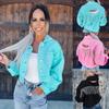 23 primavera e verão novo Amazon transfronteiriço Europa e Estados Unidos comércio exterior casual moda casaco jeans com furos e franjas feminino 3251