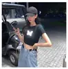 Camiseta de Manga Corta con Mariposa Reflectante para Mujer, Nuevo Estilo Verano 2026, Camiseta Negra Base Corta, Top Corto de Moda