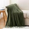 Manta Amazon Manta para Siesta Color Sólido Chenilla Flecos Enrollados a Mano Manta Decorativa Manta para Sofá Manta de Oficina