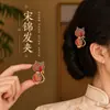 Novos acessórios de cabelo em brocado Song estilo chinês, presilhas de cabelo de alta qualidade e requintadas, enfeites de cabelo, presilhas laterais, grampos e presilhas de cabelo em estilo antigo