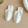 Calcetines de verano para mujer, cortos, sencillos, con lunares, para barco, combinables, absorbentes del sudor, de algodón, con lunares, combinables.