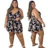 N7186 Estación Independiente de Amazon Moda Casual con Estampado Holgado de Pierna Corta para Mujer Tallas Grandes Transfronteriza Europea y Americana