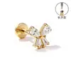 Aretes de Aleación de Titanio F136, Aretes Largos Finamente Tallados para Hélice Auricular, Piercings para Labio con Circonita, Joyería para Piercings Corporales de Titanio G23