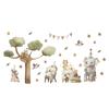Pegatinas de pared con diseño de estrellas del Zoológico de dibujos animados para habitación infantil, decoración navideña de jardín de infantes, papel tapiz autoadhesivo
