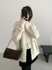 Suéter Holgado de Lana Mezclada con Cuello en V, Casual y Elegante, Cardigan 2025, Otoño e Invierno, Nuevo, Abotonado, Ropa Exterior Gruesa 25940