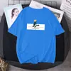 Camiseta de Manga Corta Transfronteriza Verano Nuevo Manga Corta Estilo Coreano Ropa de Trabajo Versátil Holgada Aspecto Adelgazante Estampada Tops de Moda para Mujer