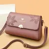 Bolso Pequeño Cuadrado de Cuero Genuino Repujado de Marca para Mujer 2024 Nuevo Bolso Cruzado Elegante Bolso para Madre de Mediana Edad y Mayor Bolso de Hombro de Piel de Vaca