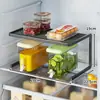 Prateleira Organizadora Divisória de Camadas Interna para Geladeira para Sobras Tigelas Pratos Ferramenta de Utilização de Espaço